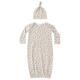 Bamboo Baby Gown + Hat Set (Wildflower)