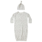 Bamboo Baby Gown + Hat Set (Blue Floral)