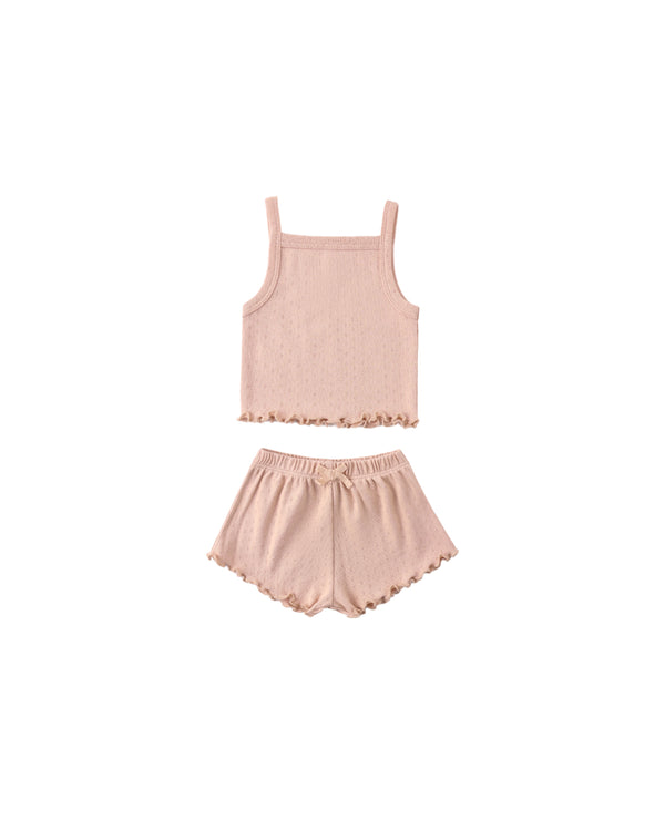 Pointelle Tank + Shortie Set (Melon)