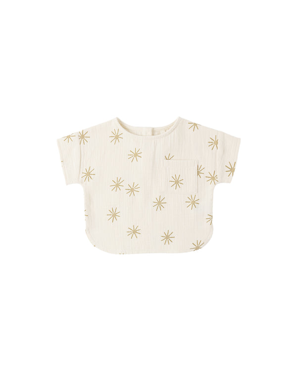 Woven Boxy Top (Sunburst)