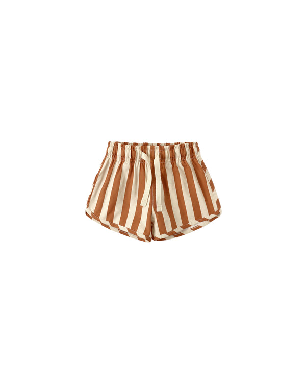 Boys Swim Short (Retro Poppy Stripe)