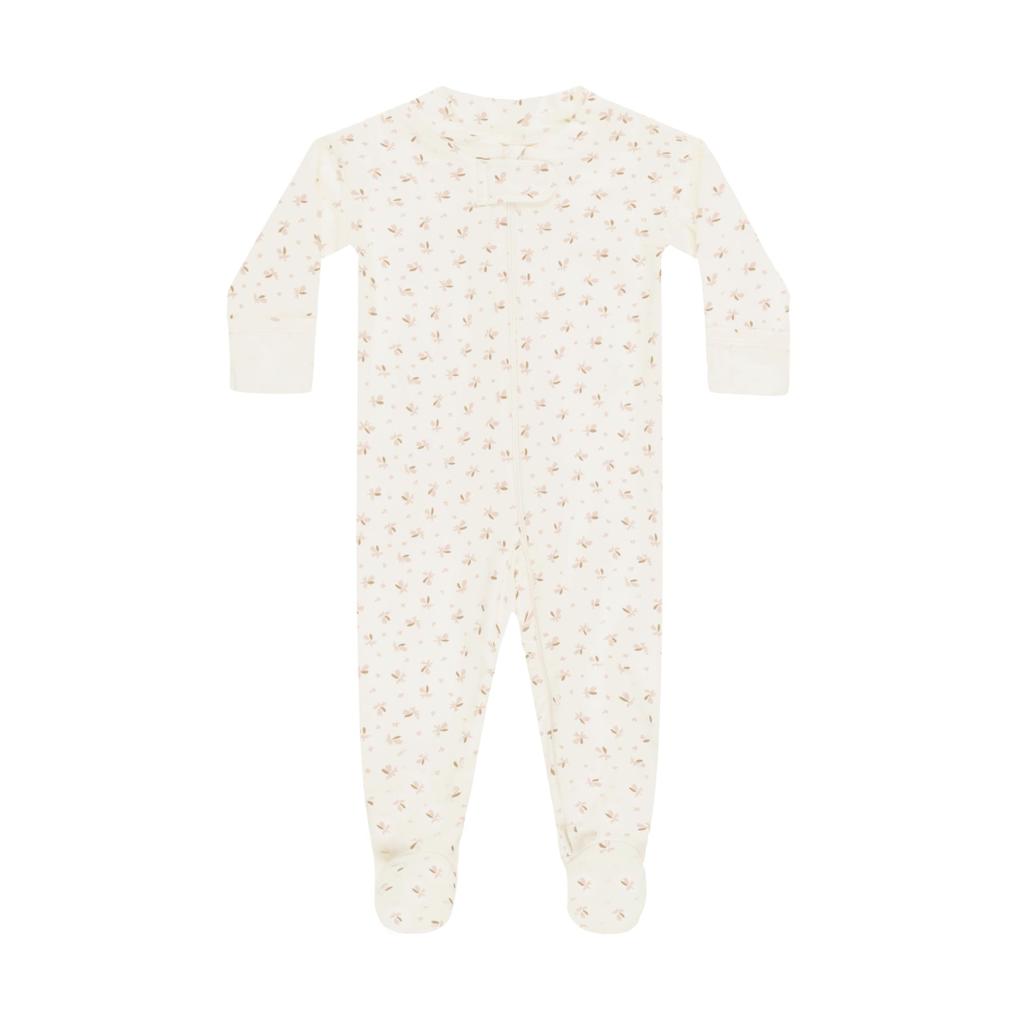 Zip Longsleeve Sleeper Footie (Fleur Ivory)