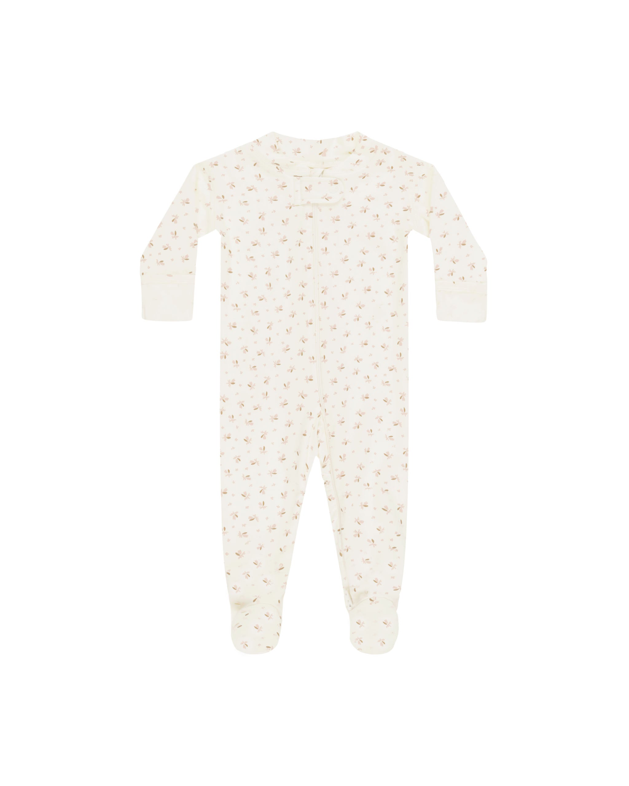 Zip Longsleeve Sleeper Footie (Fleur Ivory)