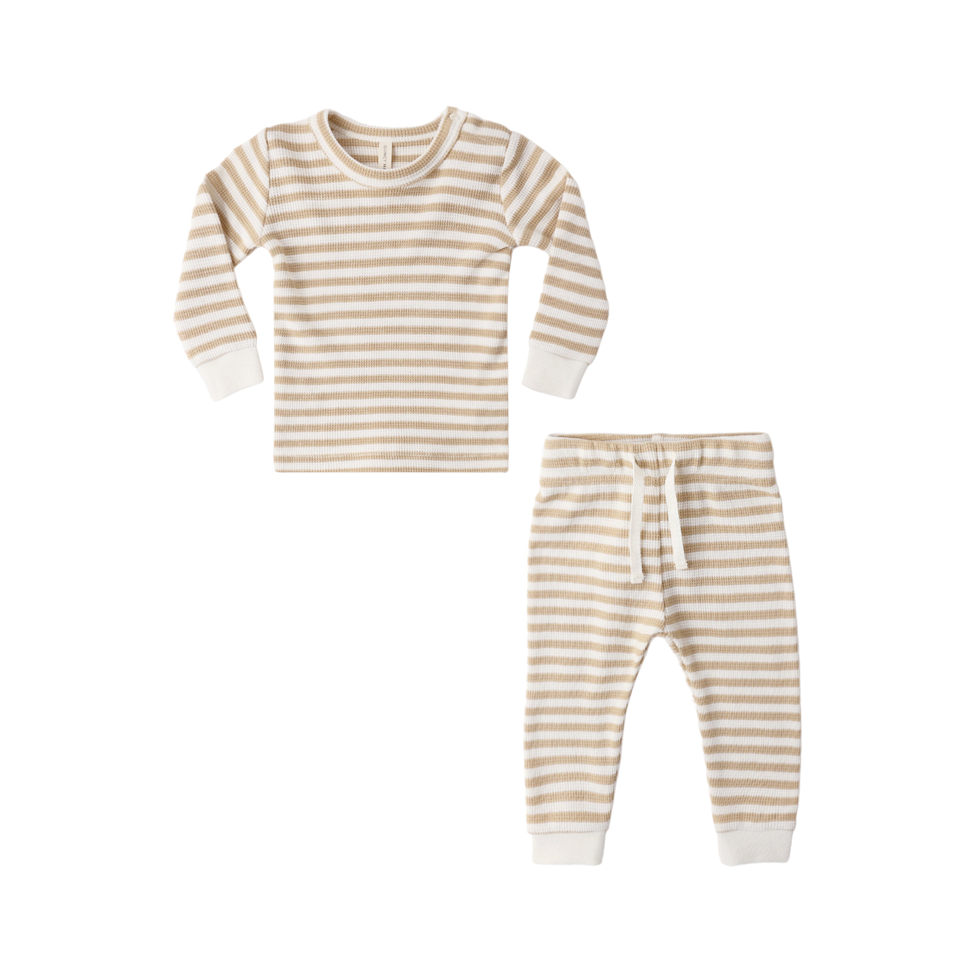Waffle Top Pant Set (Butterscotch Stripe)