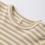 Waffle Top Pant Set (Butterscotch Stripe)