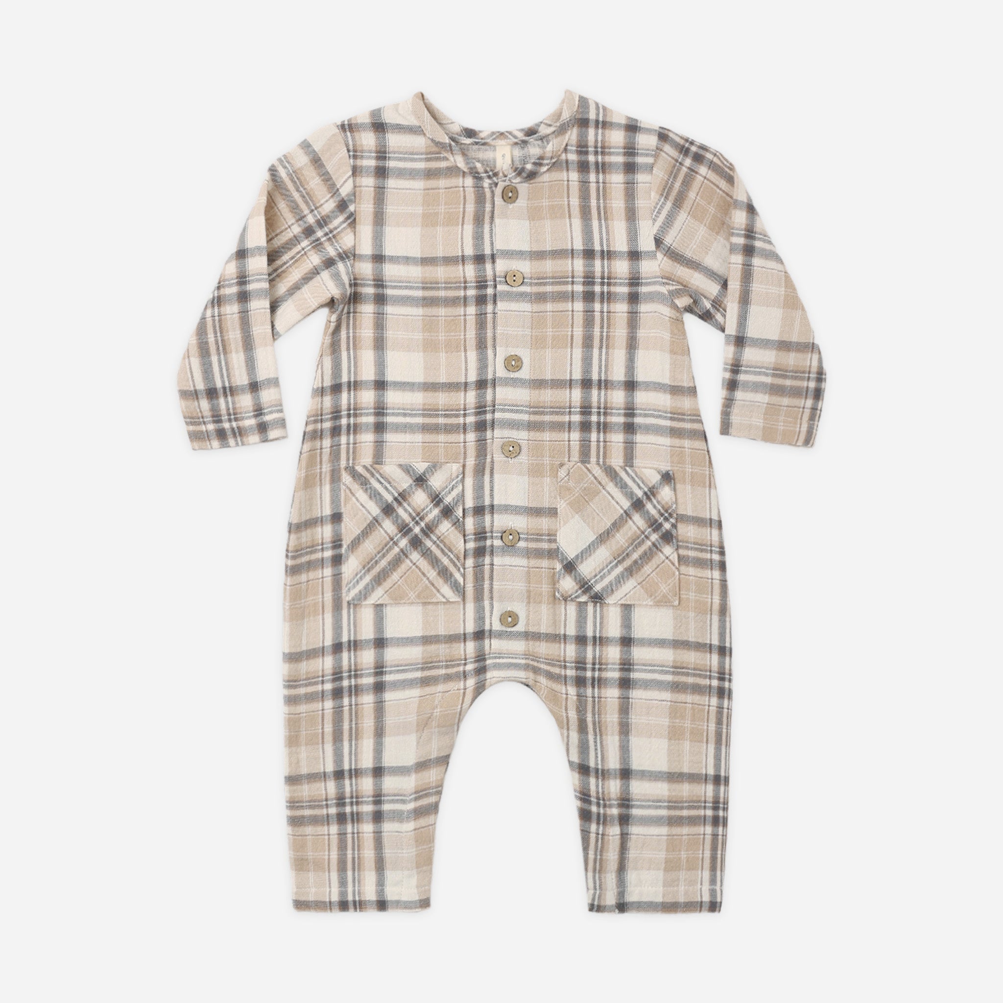 Pocketed Woven Jumpsuit (Fall Plaid)