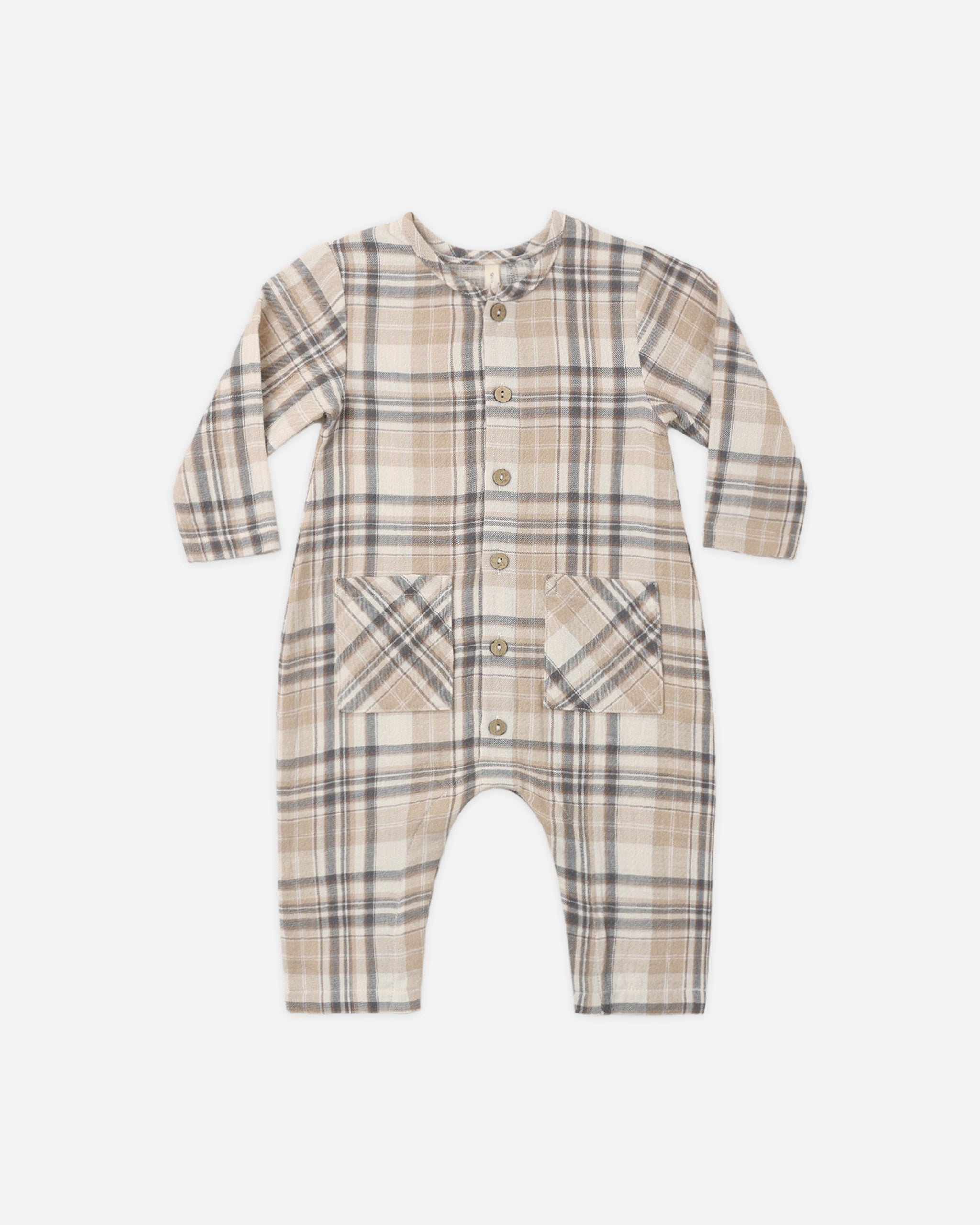 Pocketed Woven Jumpsuit (Fall Plaid)