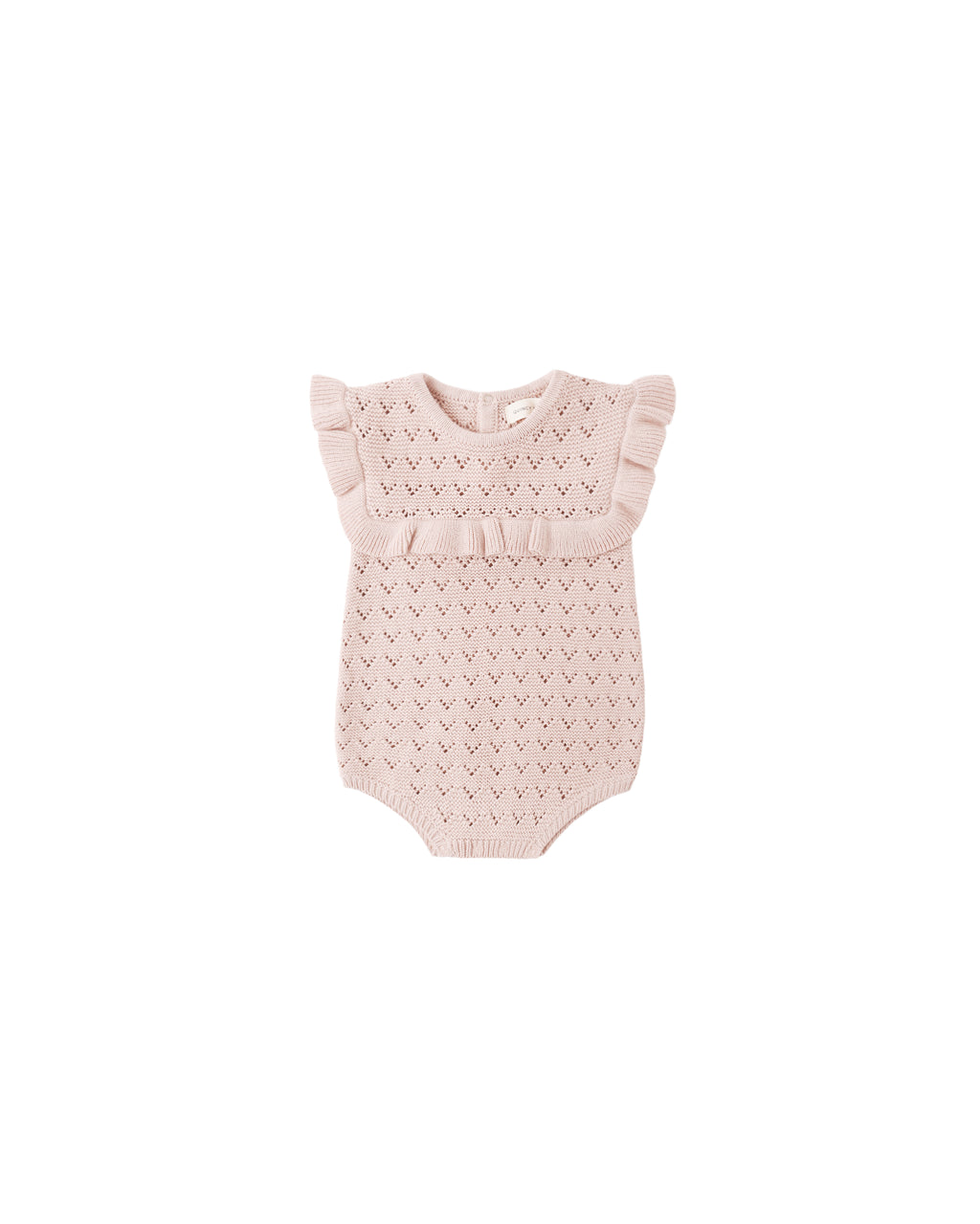 Pointelle Ruffle Romper (Blush)