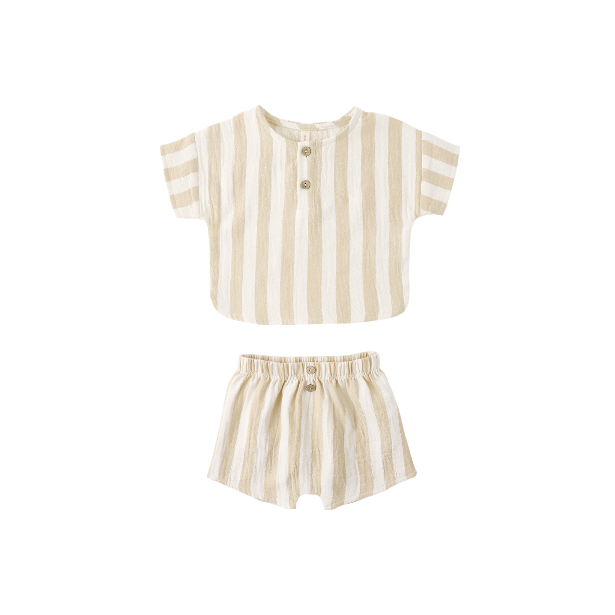 Woven Boxy Top + Short Set (Summer Stripe)