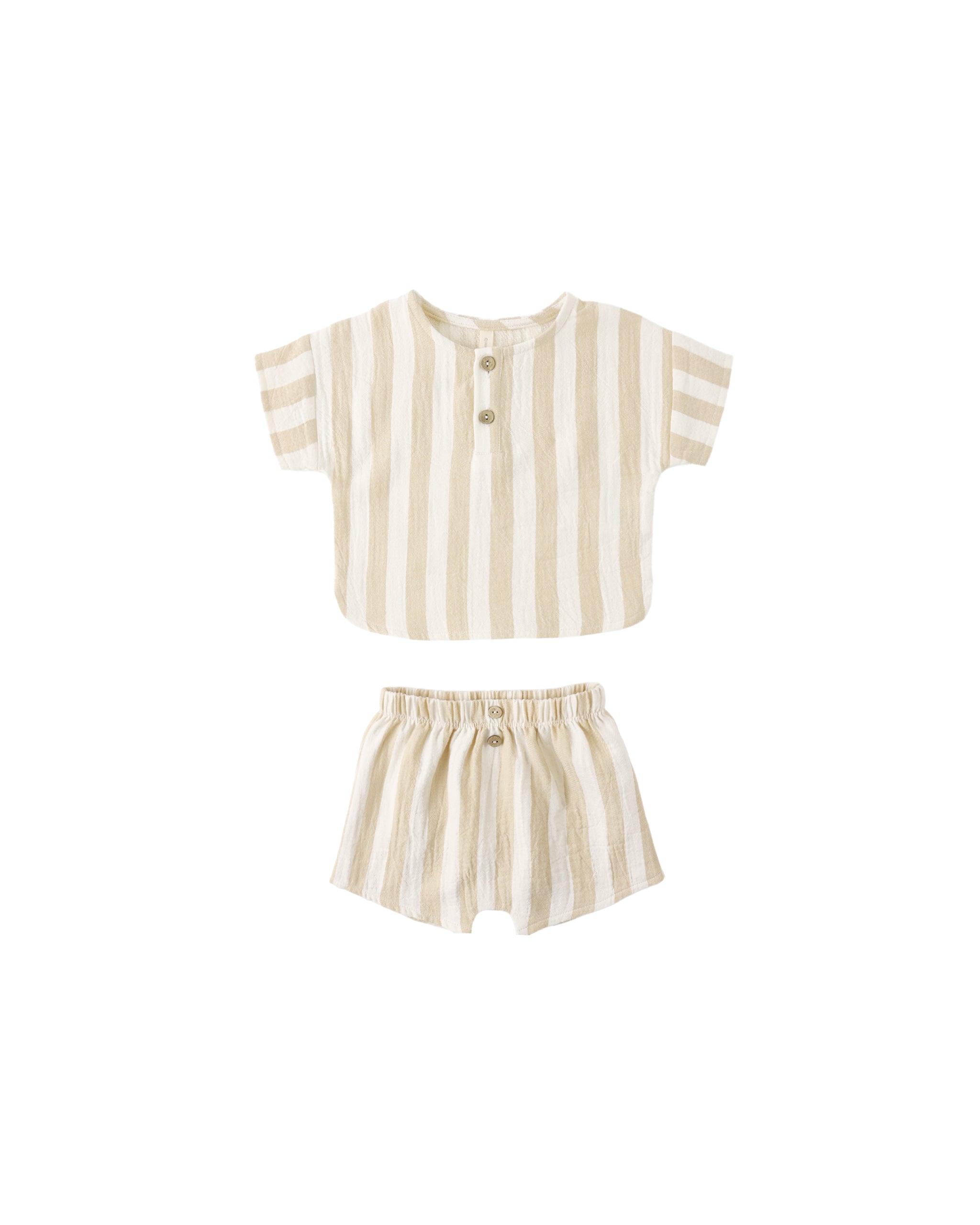 Woven Boxy Top + Short Set (Summer Stripe)