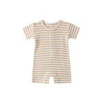 Waffle Snap Romper (Butterscotch Stripe)