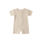 Waffle Snap Romper (Butterscotch Stripe)