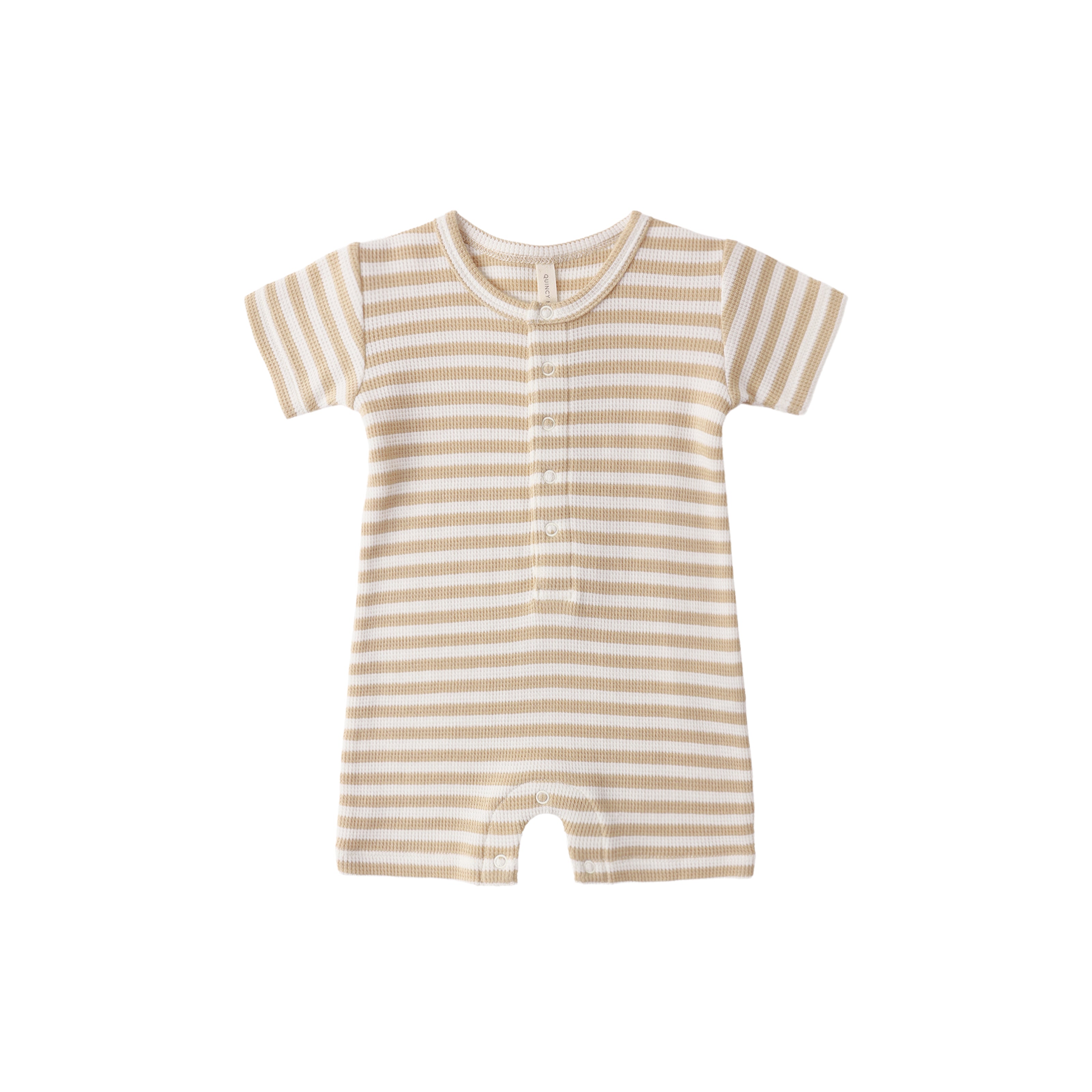 Waffle Snap Romper (Butterscotch Stripe)