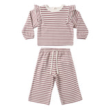 Ruffle Cozy Set (Mulberry Stripe)