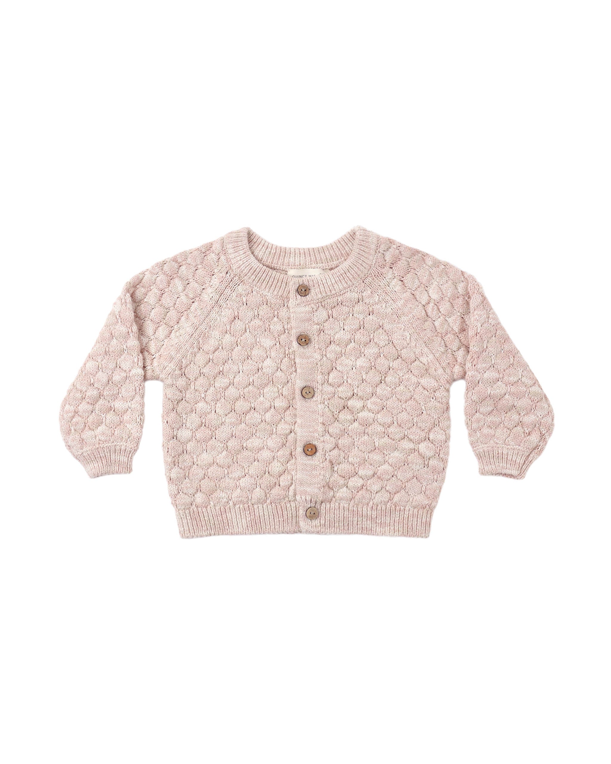 Bubble Knit Cardigan (Dusty Rose Speckle)