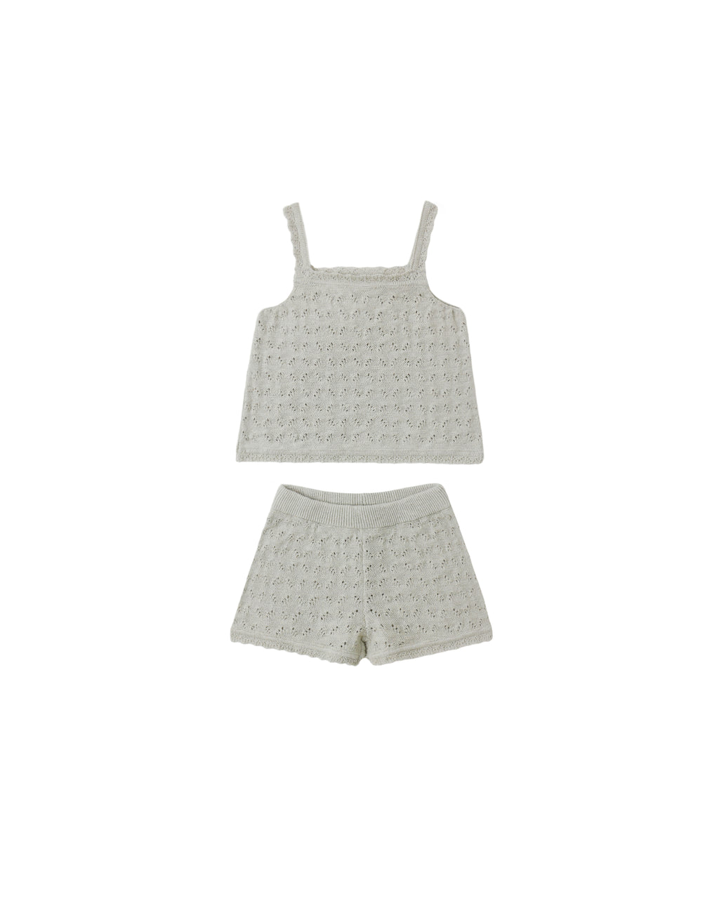 Pointelle Knit Tank + Short Set (Sage)