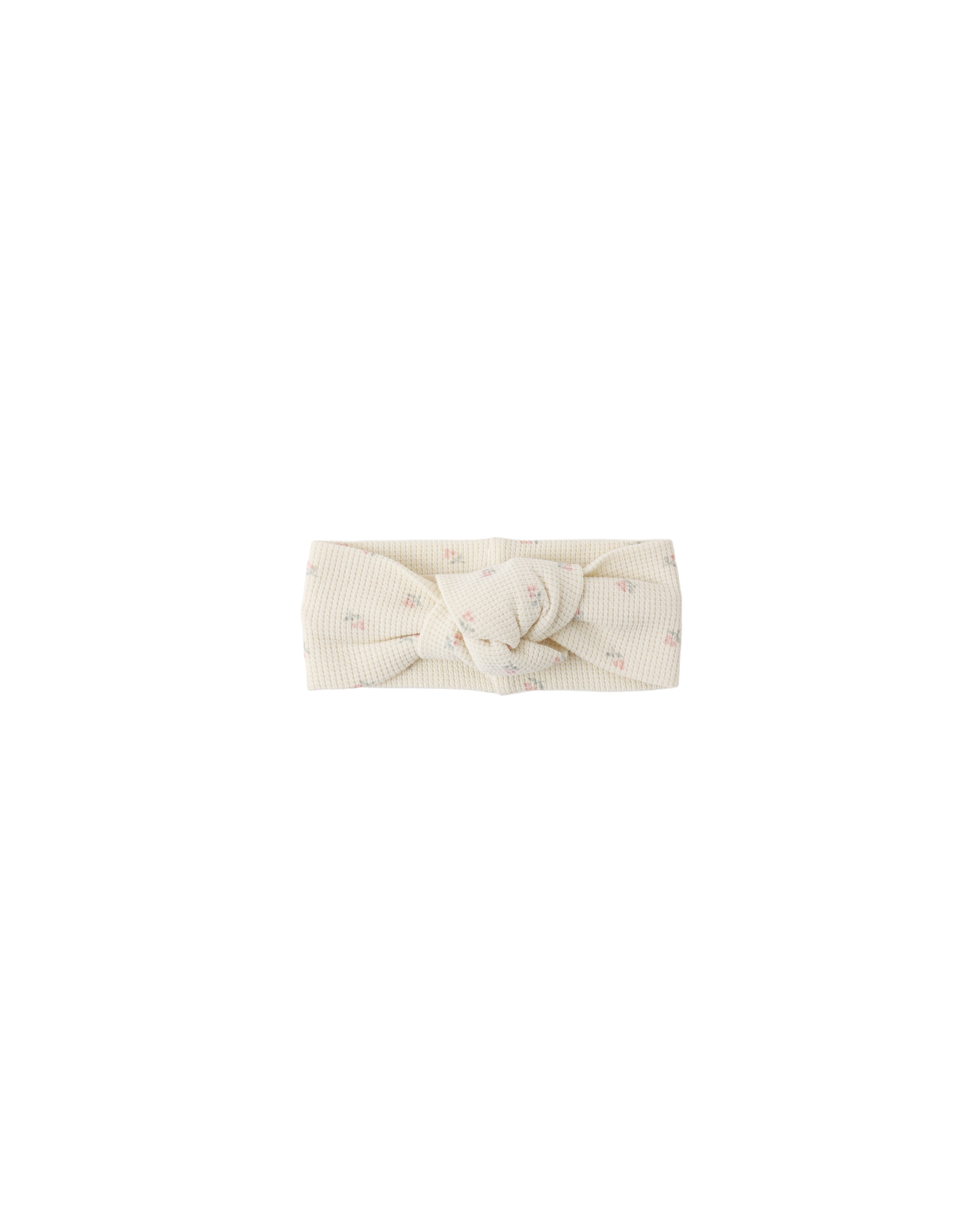 Waffle Knotted Headband (Mauve Ditsy)