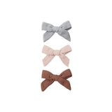 Set of 3 Bows with Clip (Sky, Blush, Poppy)