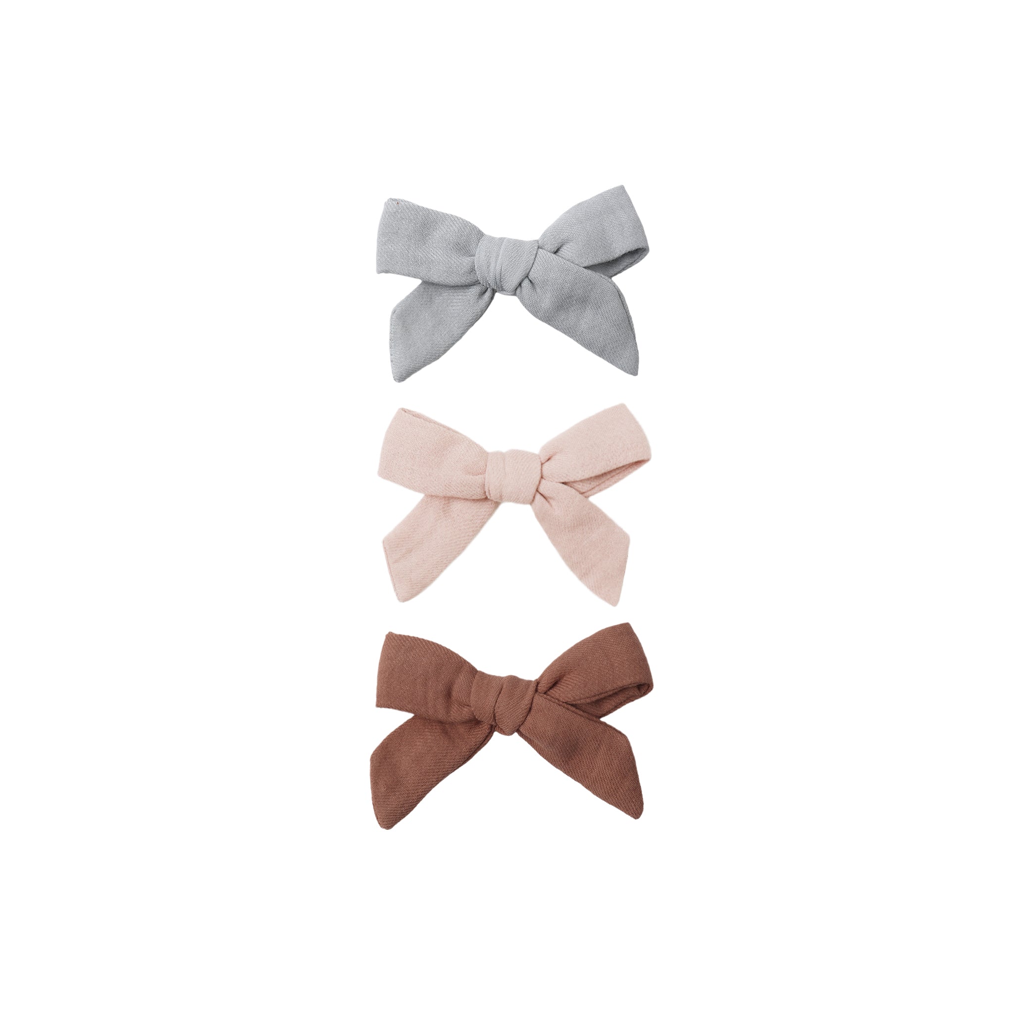 Set of 3 Bows with Clip (Sky, Blush, Poppy)