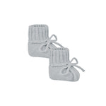 Knit Booties (Heathered Dusty Blue)