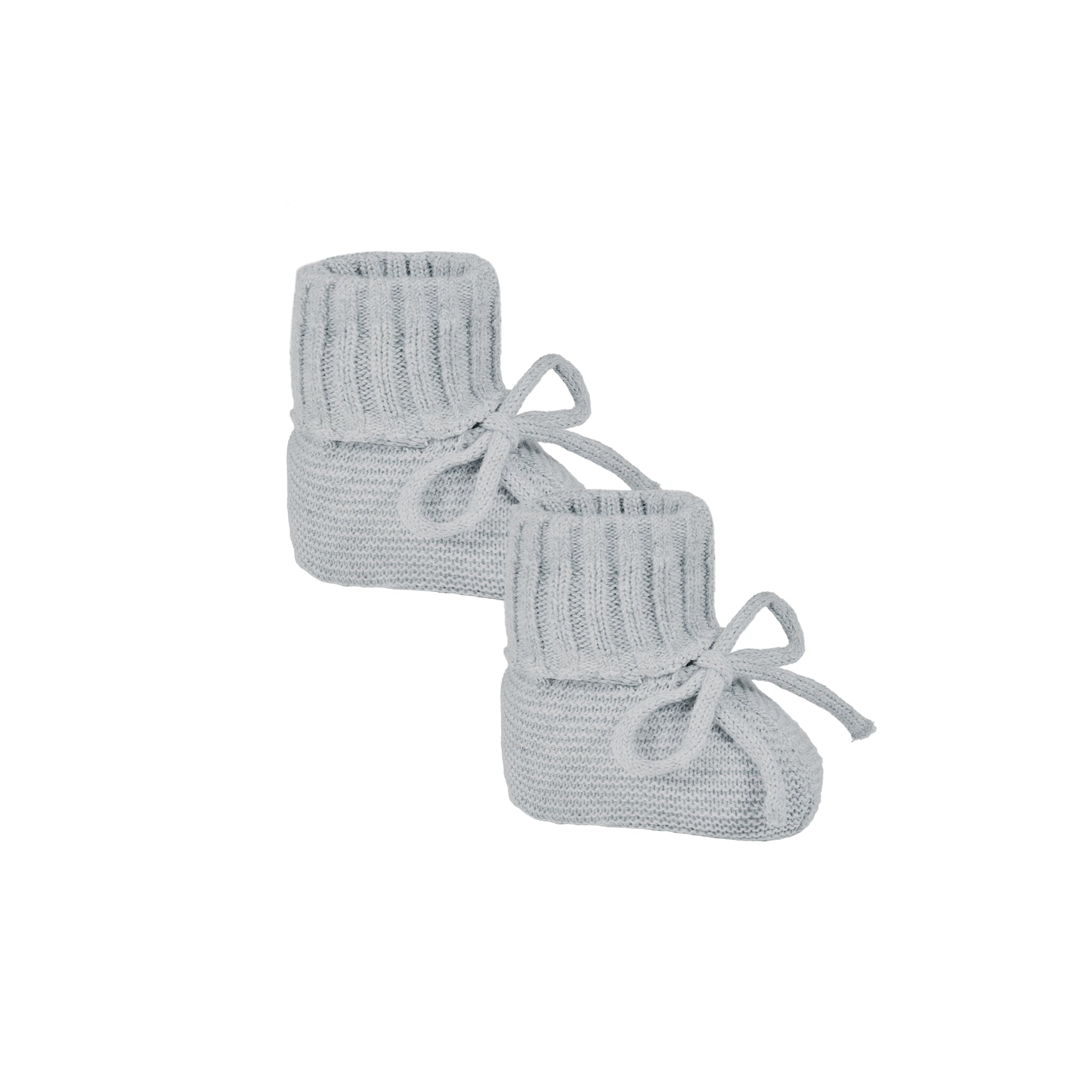 Knit Booties (Heathered Dusty Blue)