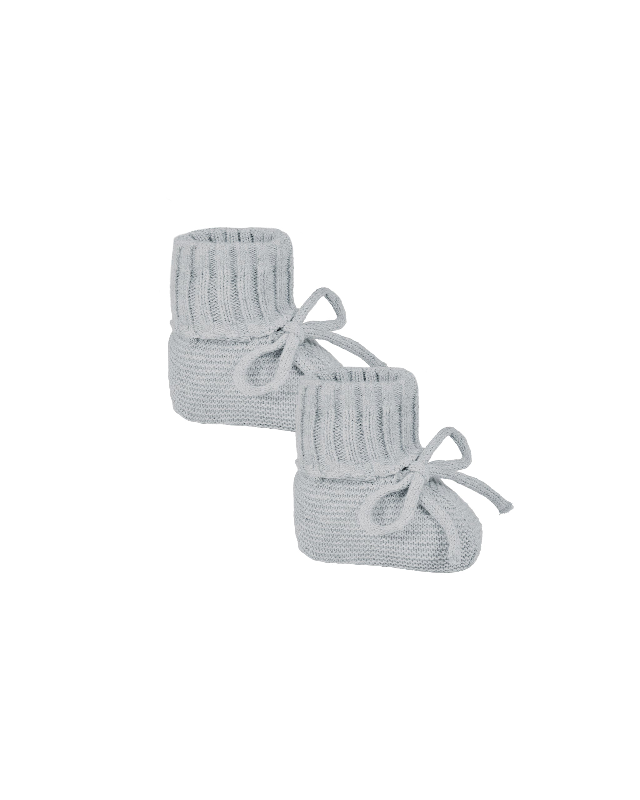 Knit Booties (Heathered Dusty Blue)