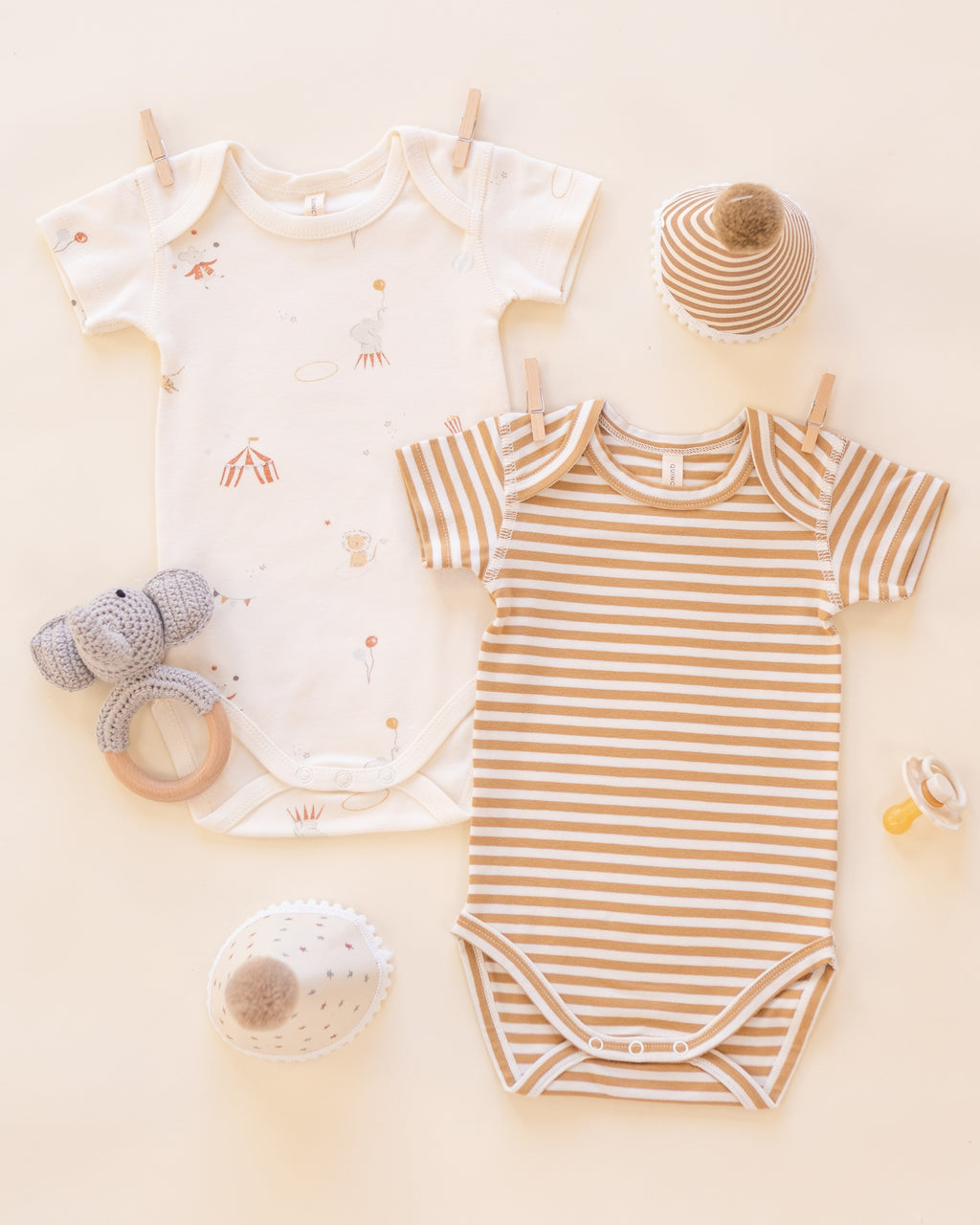 Short Sleeve Bodysuit Pack (Carnival, Honey Stripe)