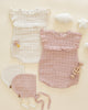Pointelle Ruffle Romper (Blush)