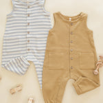 Waffle Jumpsuit (Sky Stripe)