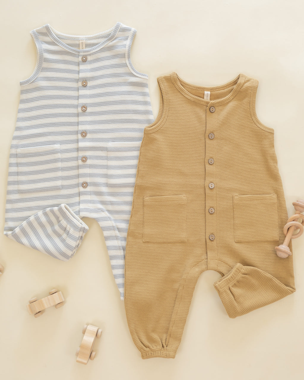 Waffle Jumpsuit (Sky Stripe)