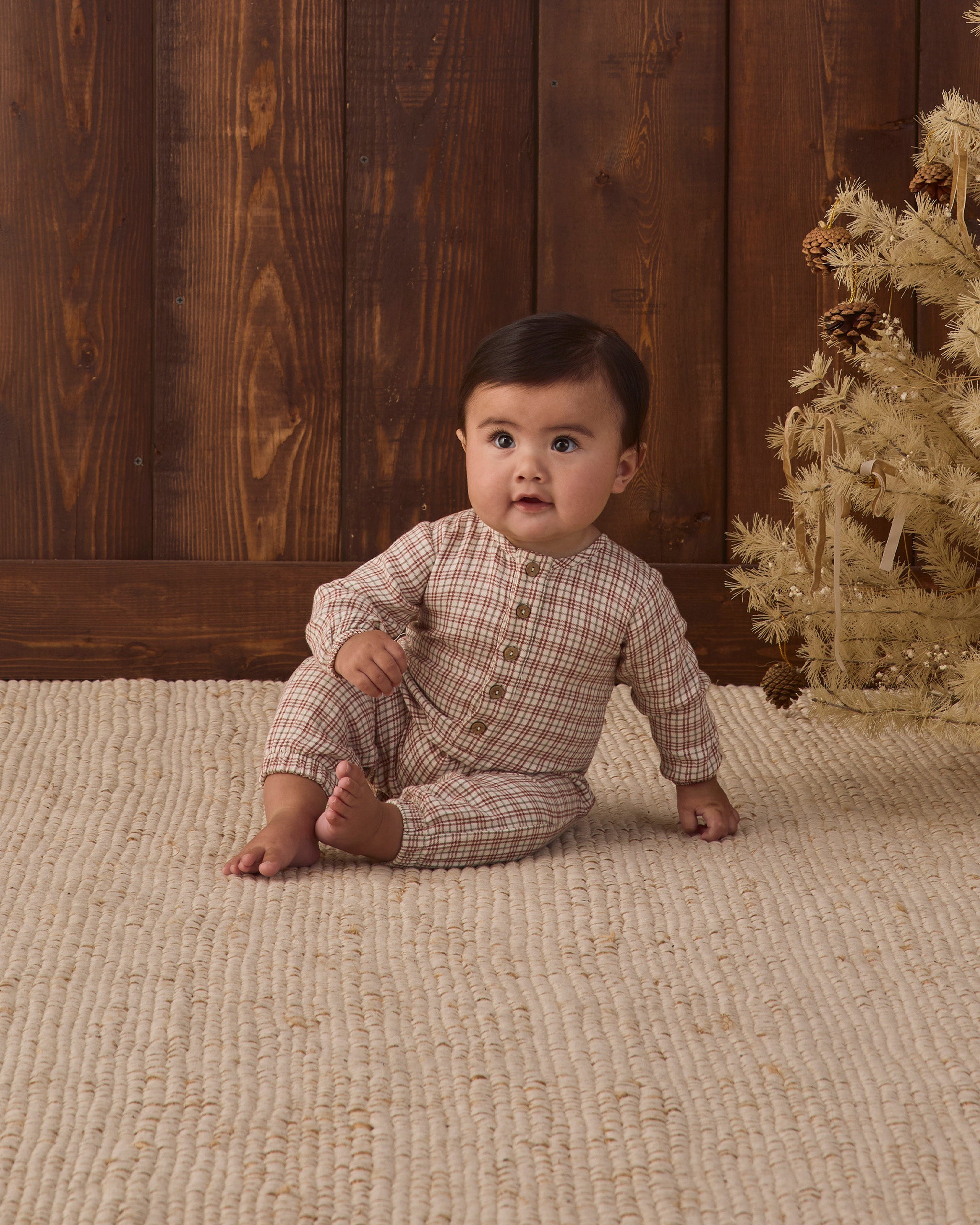 Woven Jumpsuit (Christmas Plaid)