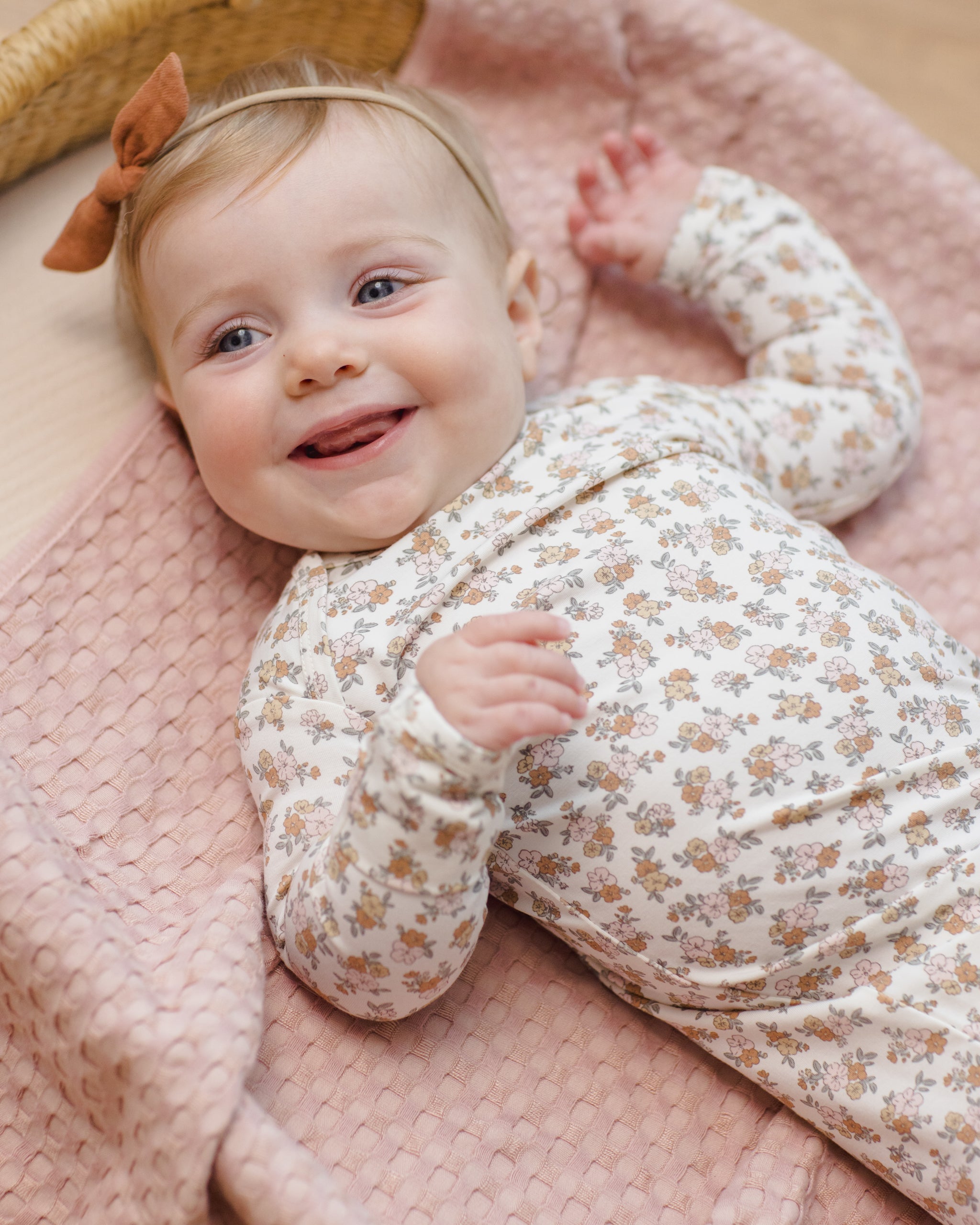 Bamboo Baby Gown + Hat Set (Wildflower)