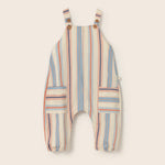 Striped Cotton Overalls (Ivory)