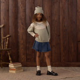Pleated Denim Skirt (Indigo)