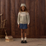 Pleated Denim Skirt (Indigo)