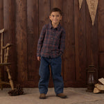 Collared Long Sleeve Shirt (Midnight Plaid)