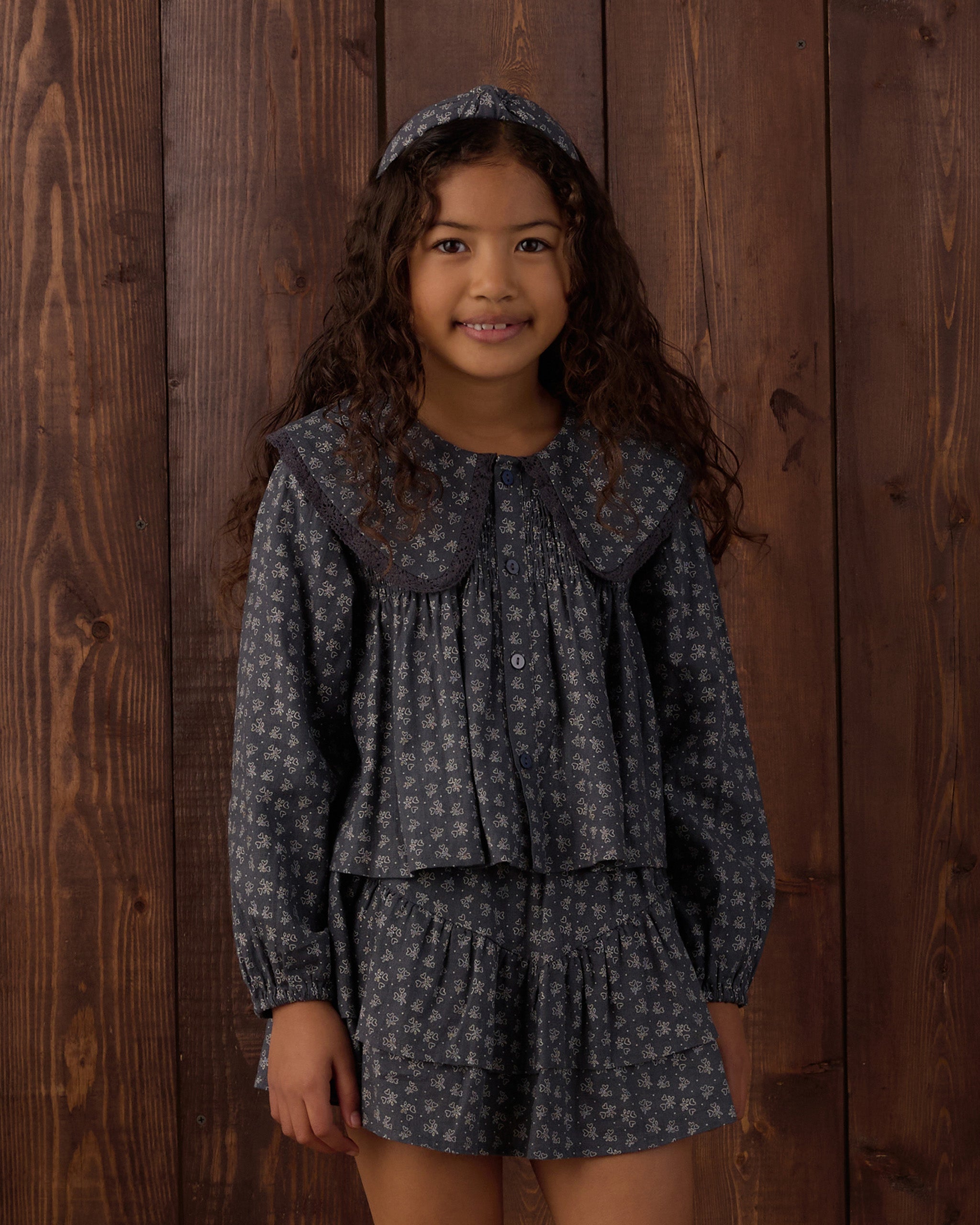 Tiered Mini Skirt (Heart Ditsy)