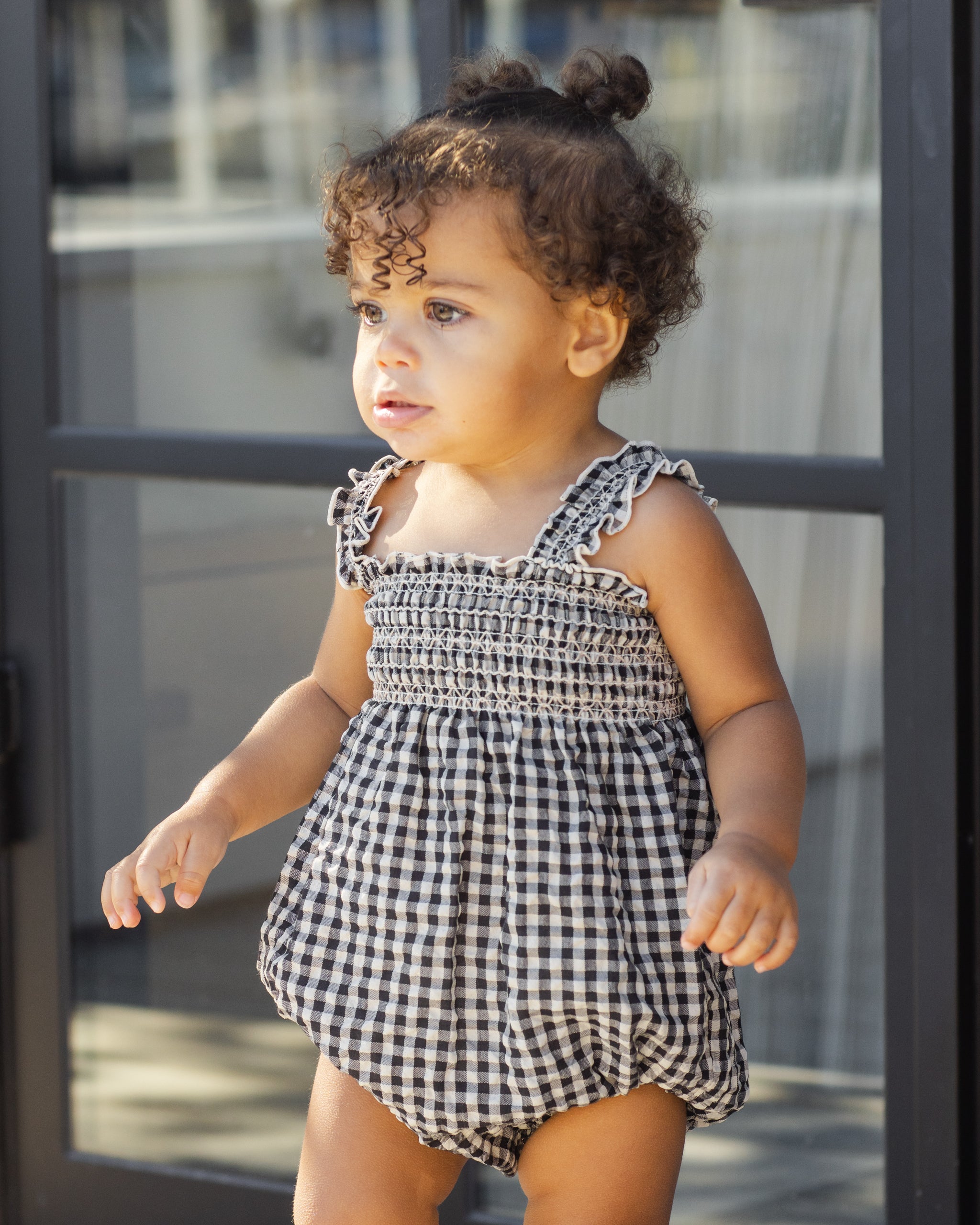 Julia Romper (Black Check)