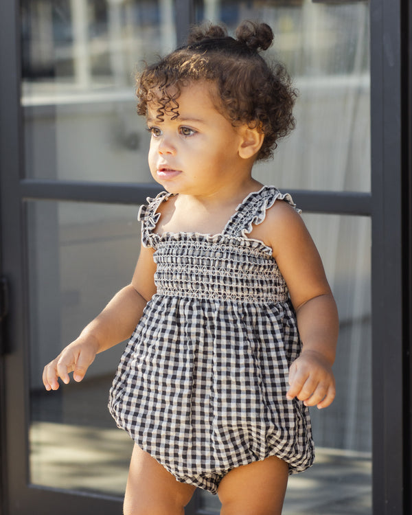 Julia Romper (Black Check)