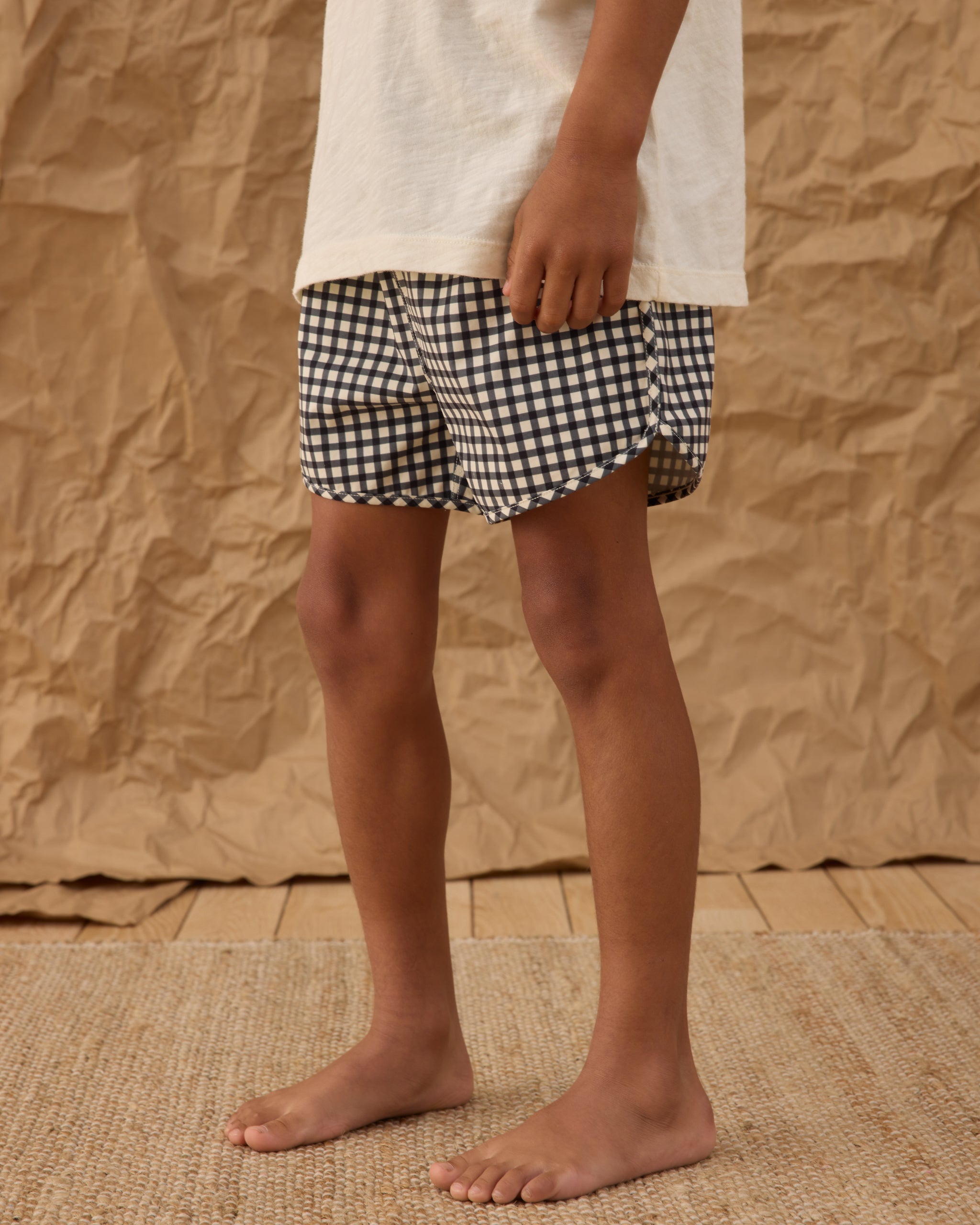 Swim Trunk (Black Gingham)