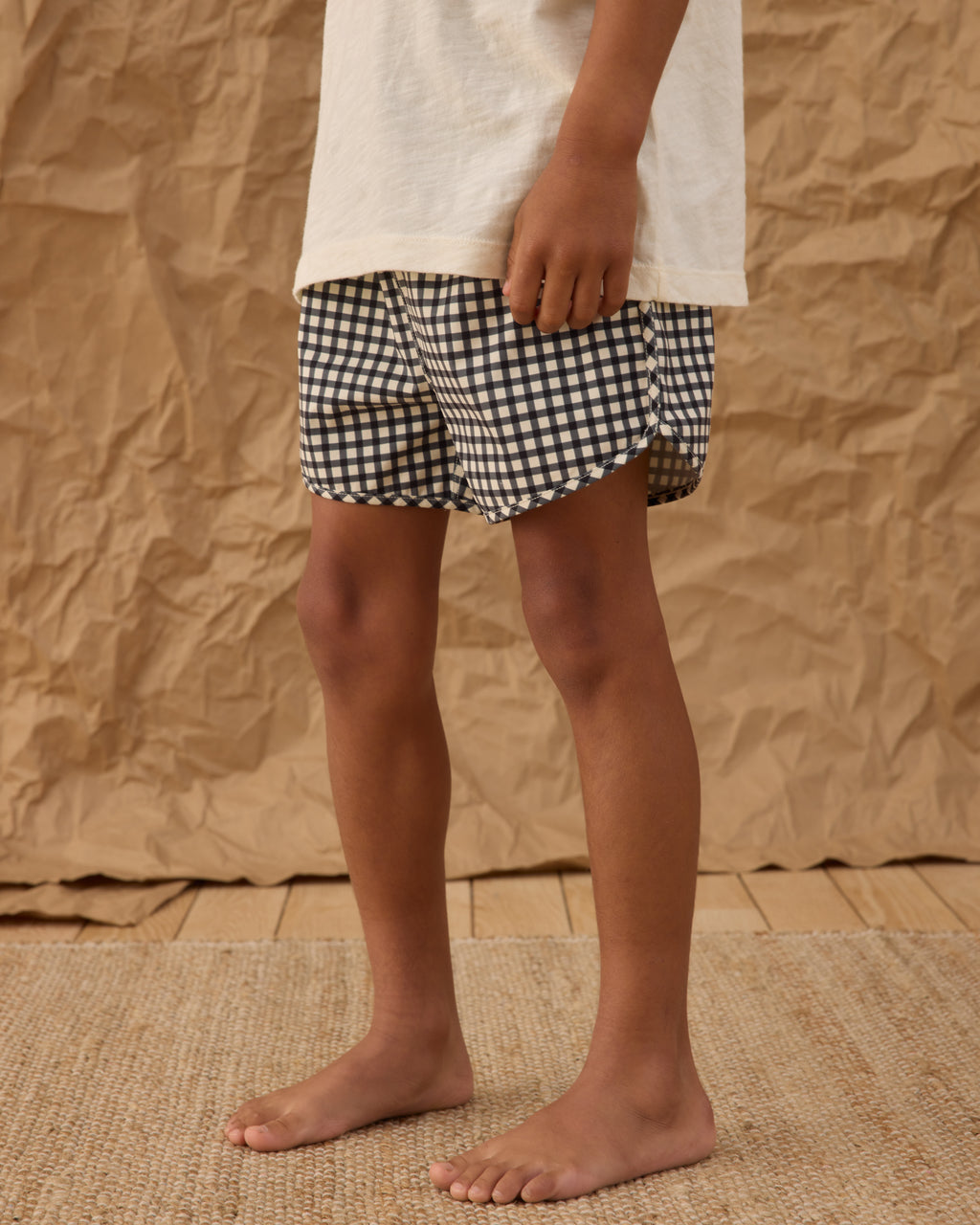 Swim Trunk (Black Gingham)