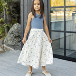 Ribbed Tank Set (Natural, Heathered Marine)