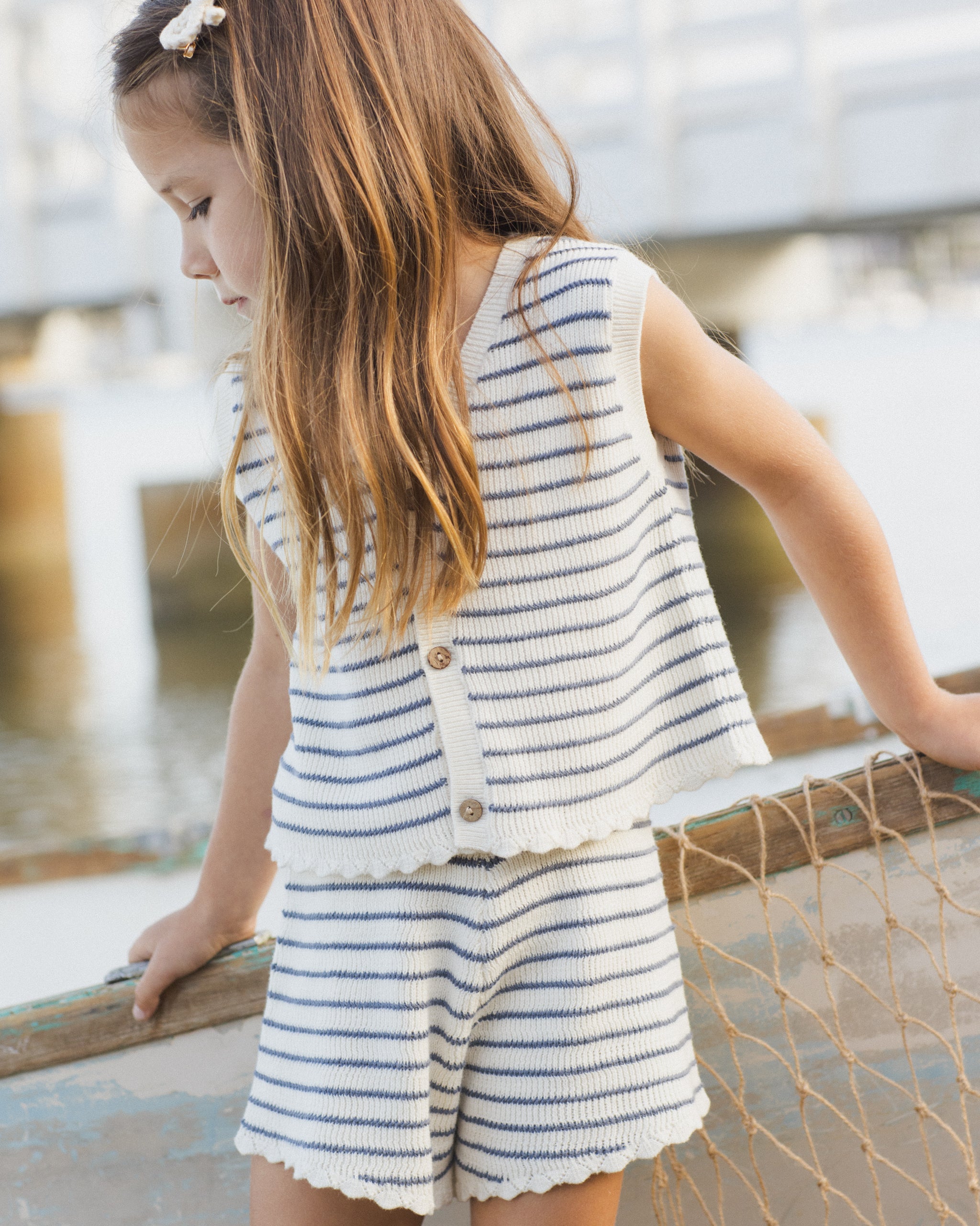 Knit Vest Set (Marine Stripe)
