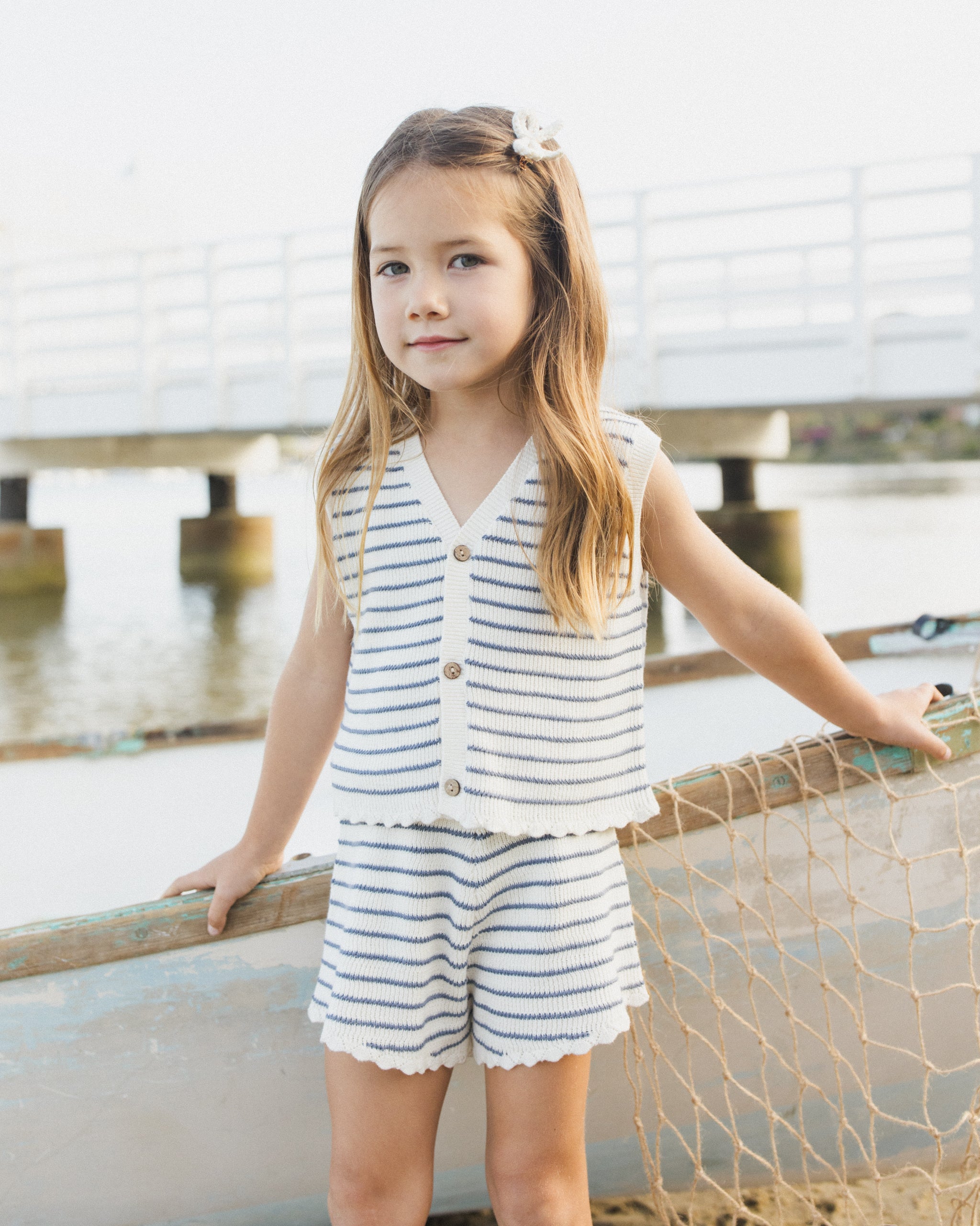 Knit Vest Set (Marine Stripe)