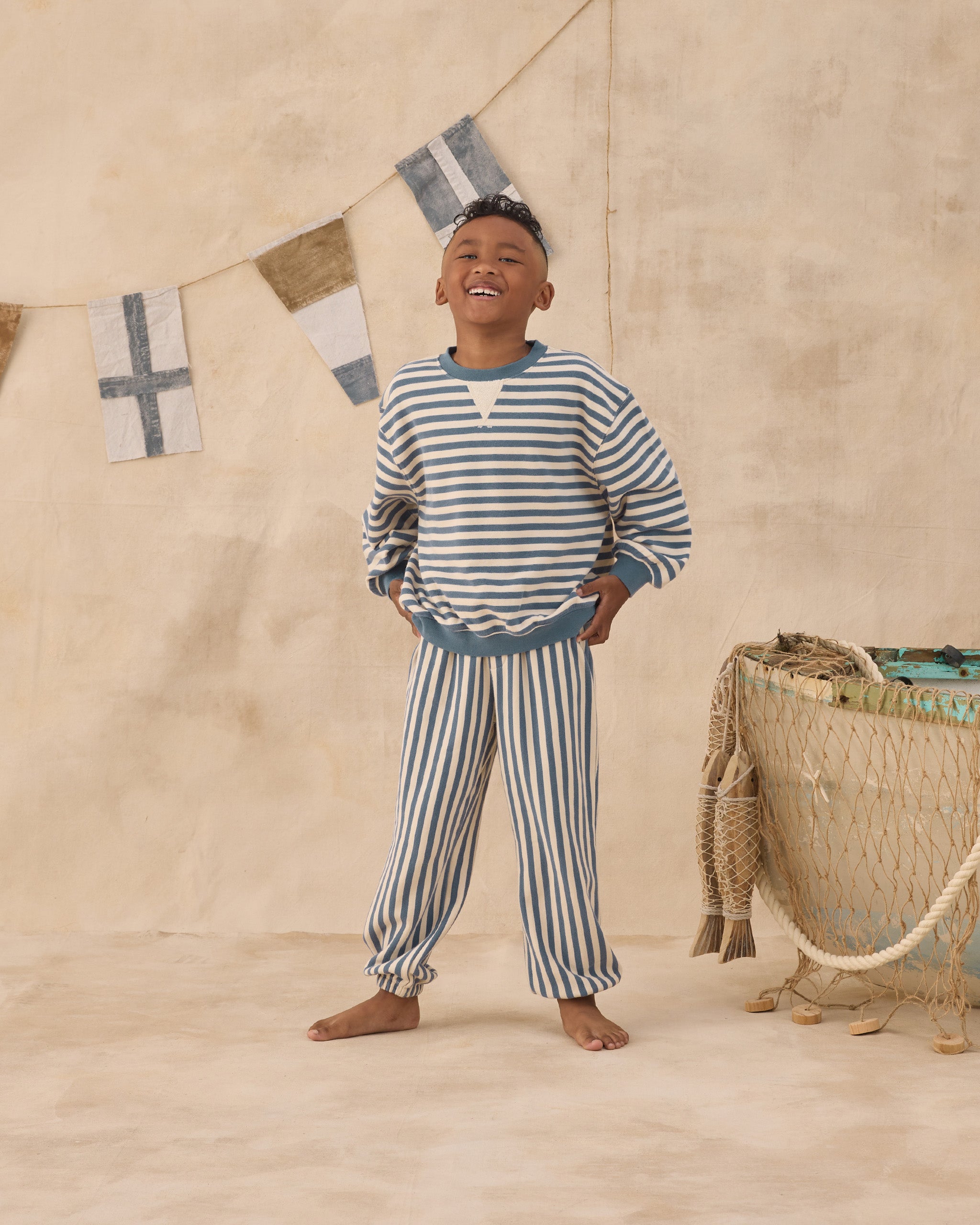 Oversized Crew (Marine Stripe)