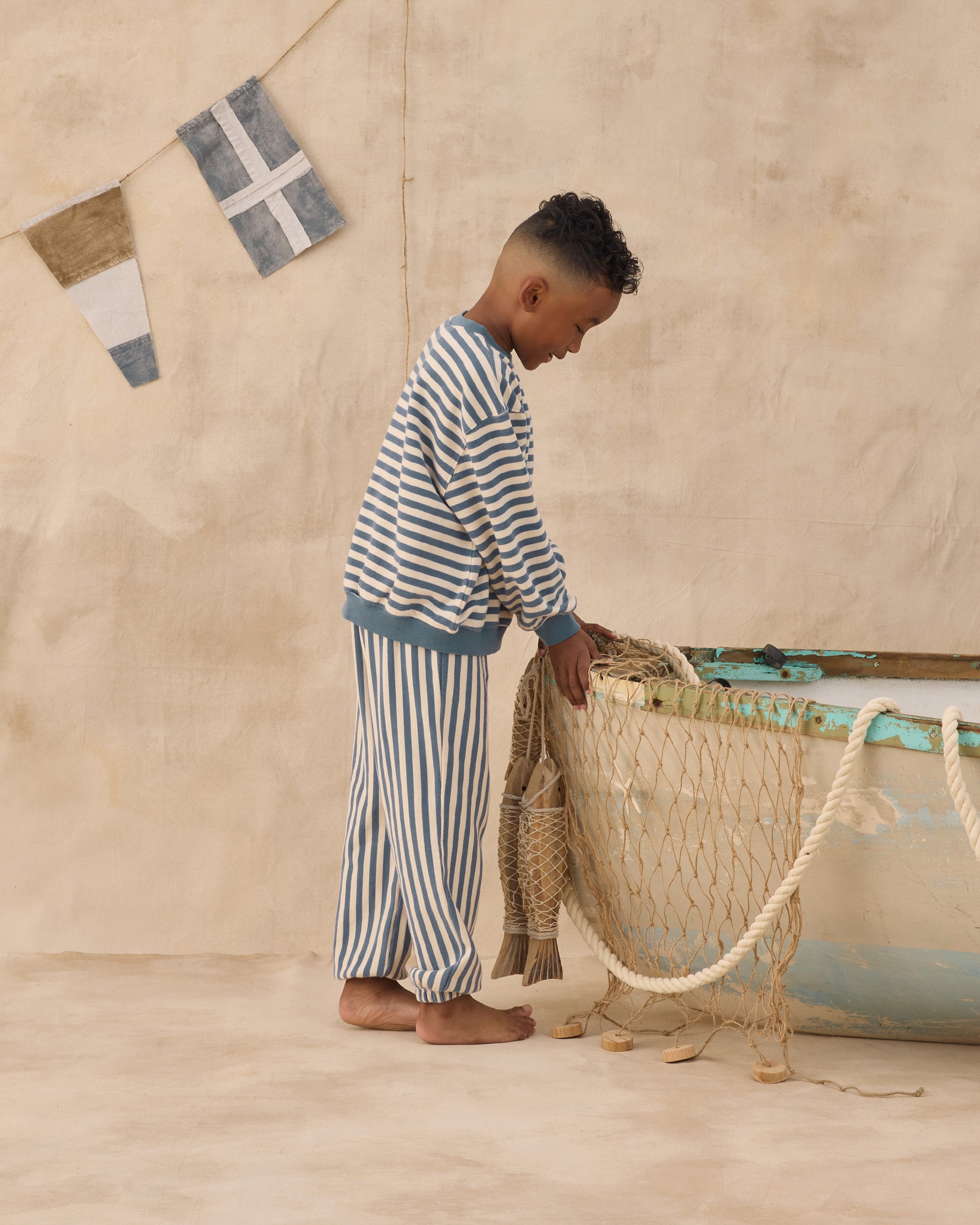 Oversized Crew (Marine Stripe)