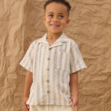 Lapel Collar Shirt (Wave Stripe)