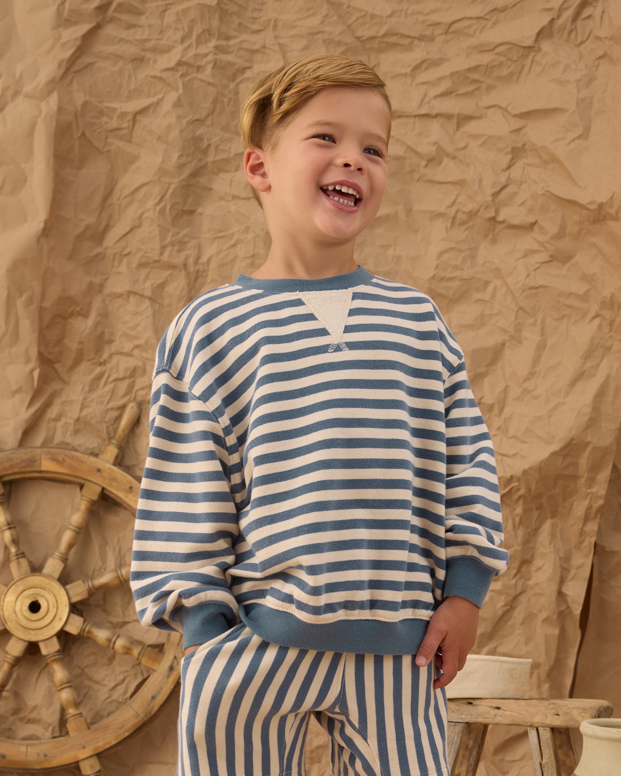 Oversized Crew (Marine Stripe)