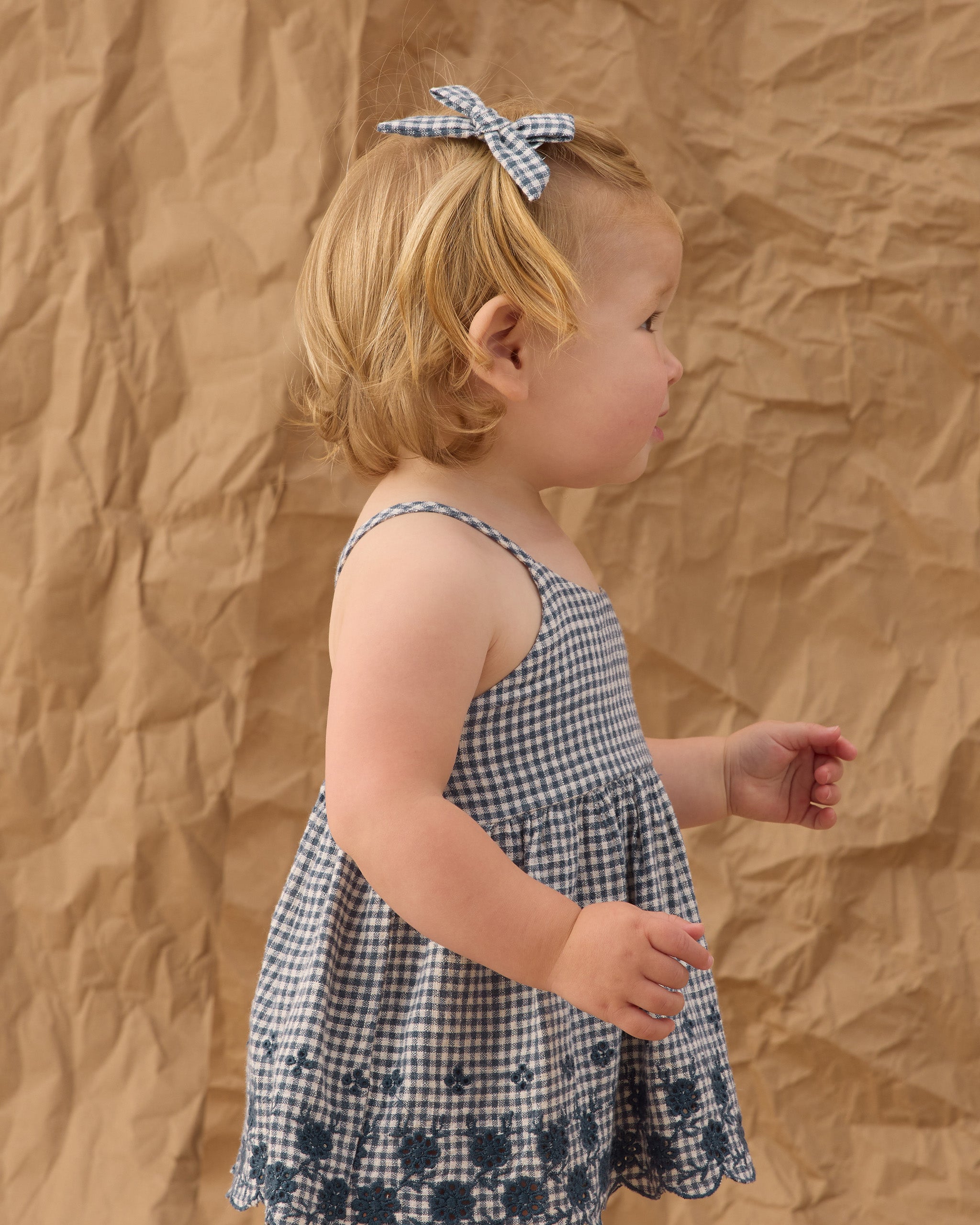 Set of 2 Bows (Marine Gingham)