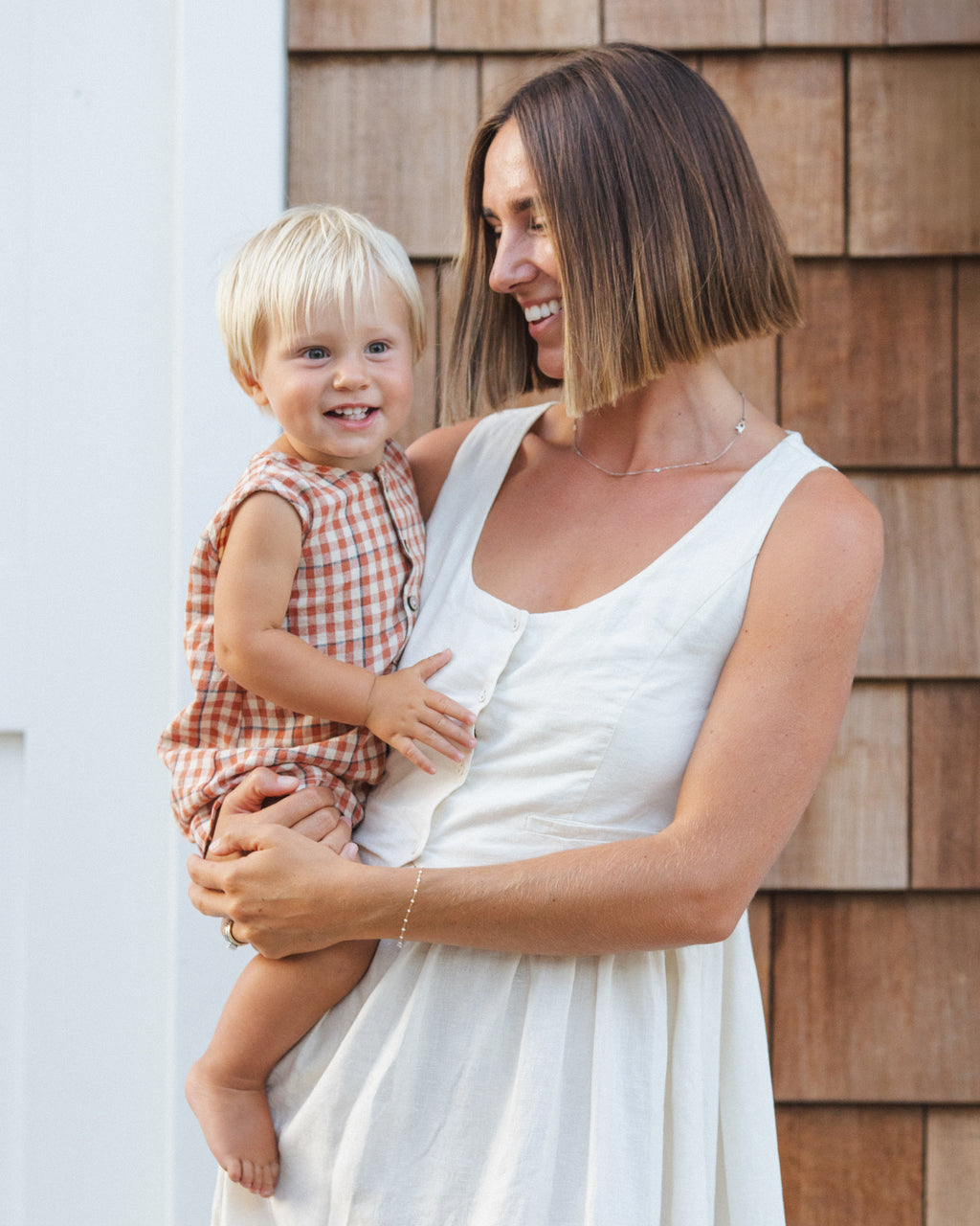 Mavrick Romper (Poppy Gingham)